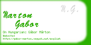 marton gabor business card